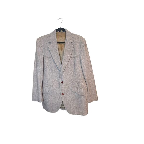 Pendleton Vintage Western Taupe 100% Virgin Wool MENS Two Button Blazer sz 42 - Picture 1 of 11